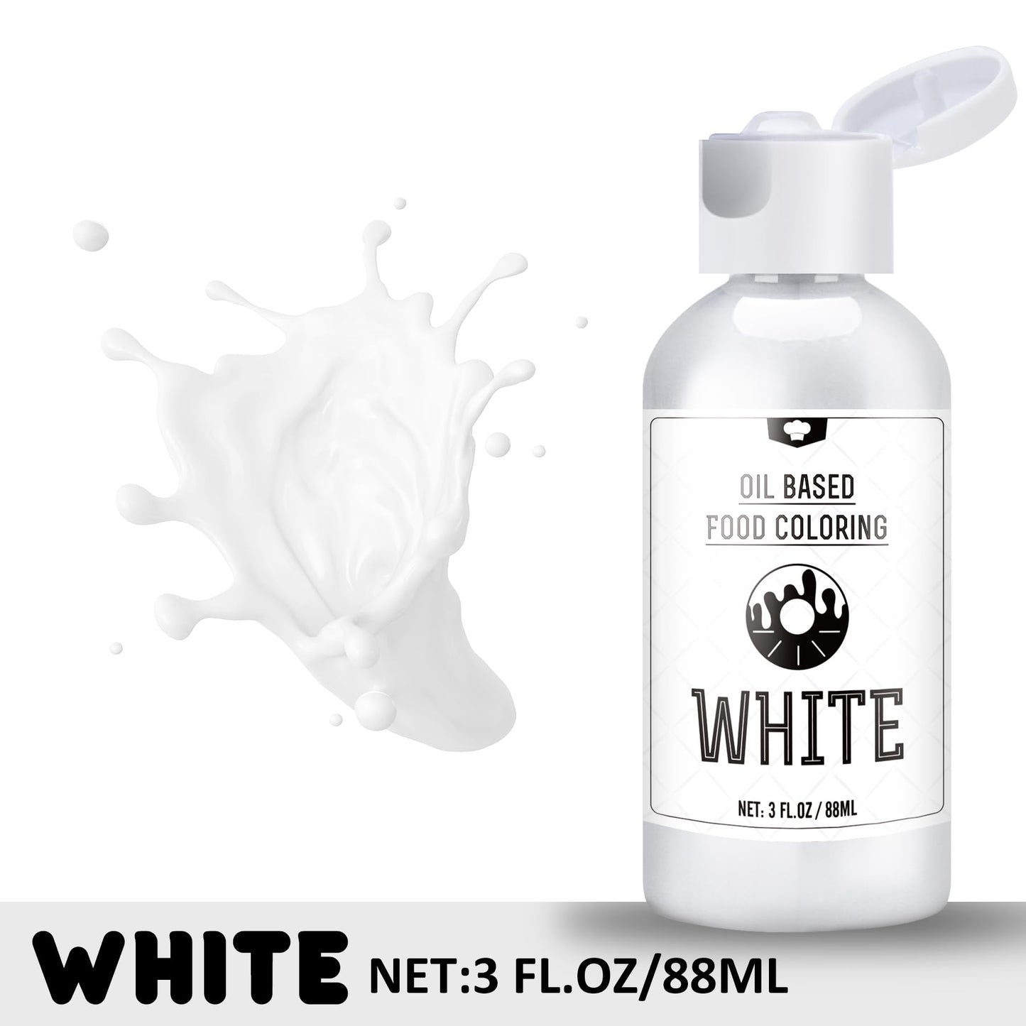 Vividye Oil Based Food Coloring for Chocolate, 88ml, White, Tasteless Dye for Baking, Candy Melts, Fondant, Macaron