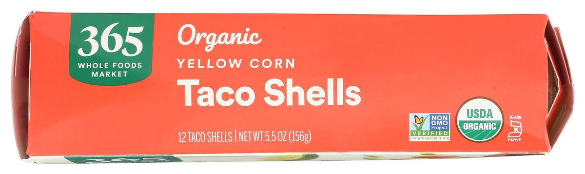 365 by Whole Foods Market Organic Yellow Taco Shells, 5.5 OZ - Perfect for Tacos and Nachos, Gluten-Free, Pack of 1