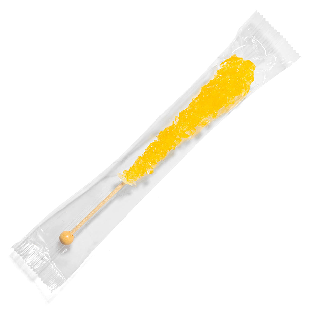 Candy Envy - Yellow Rock Candy Sugar Sticks - Lemon Flavored - 24 Indiv. Wrapped