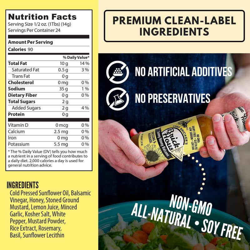 Brick House Balsamic Vinaigrette Dressing, Low Carb, Non-GMO, 12 oz (Pack of 2)