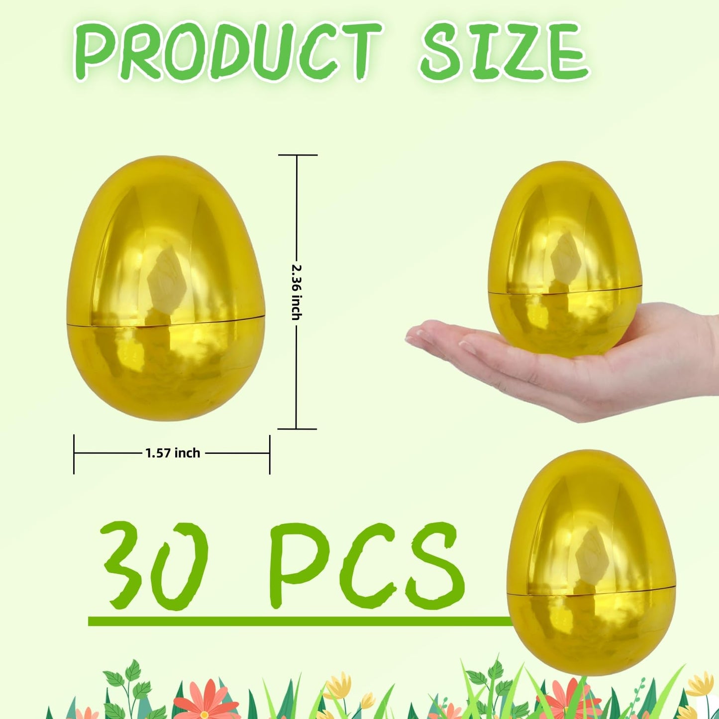Gcqjoq Plastic Easter Eggs For Holiday Decorations And Celebrations, 30 Pcs (Orange)
