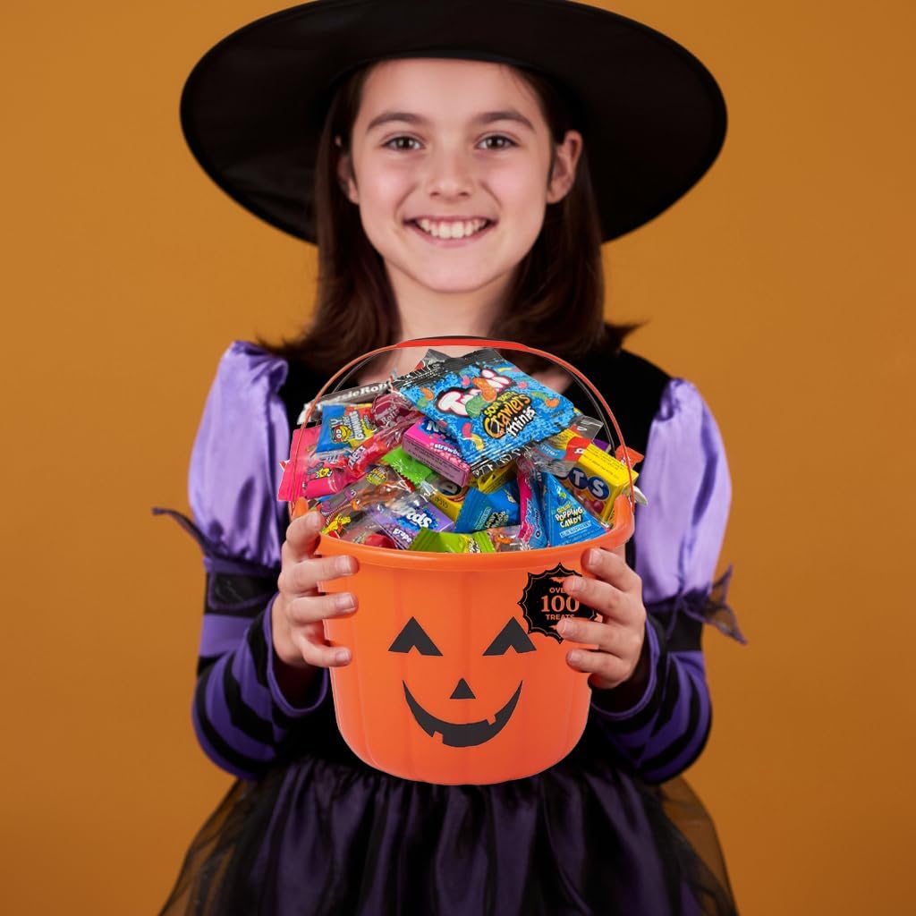 Halloween Bulk Candy Variety Pack, 4.5 Lbs Assortment Mix, Includes Twizzles, Assorted Tootsee Roll, Jolli Rancher, Individually Wrapped For Kids Trick Or Treat, Party Favors And Pumpkin Candy Bowl