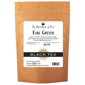 The Republic of Tea British Earl Grey Tea Refill Bag, 250 Count, Gourmet Black Tea, Caffeinated
