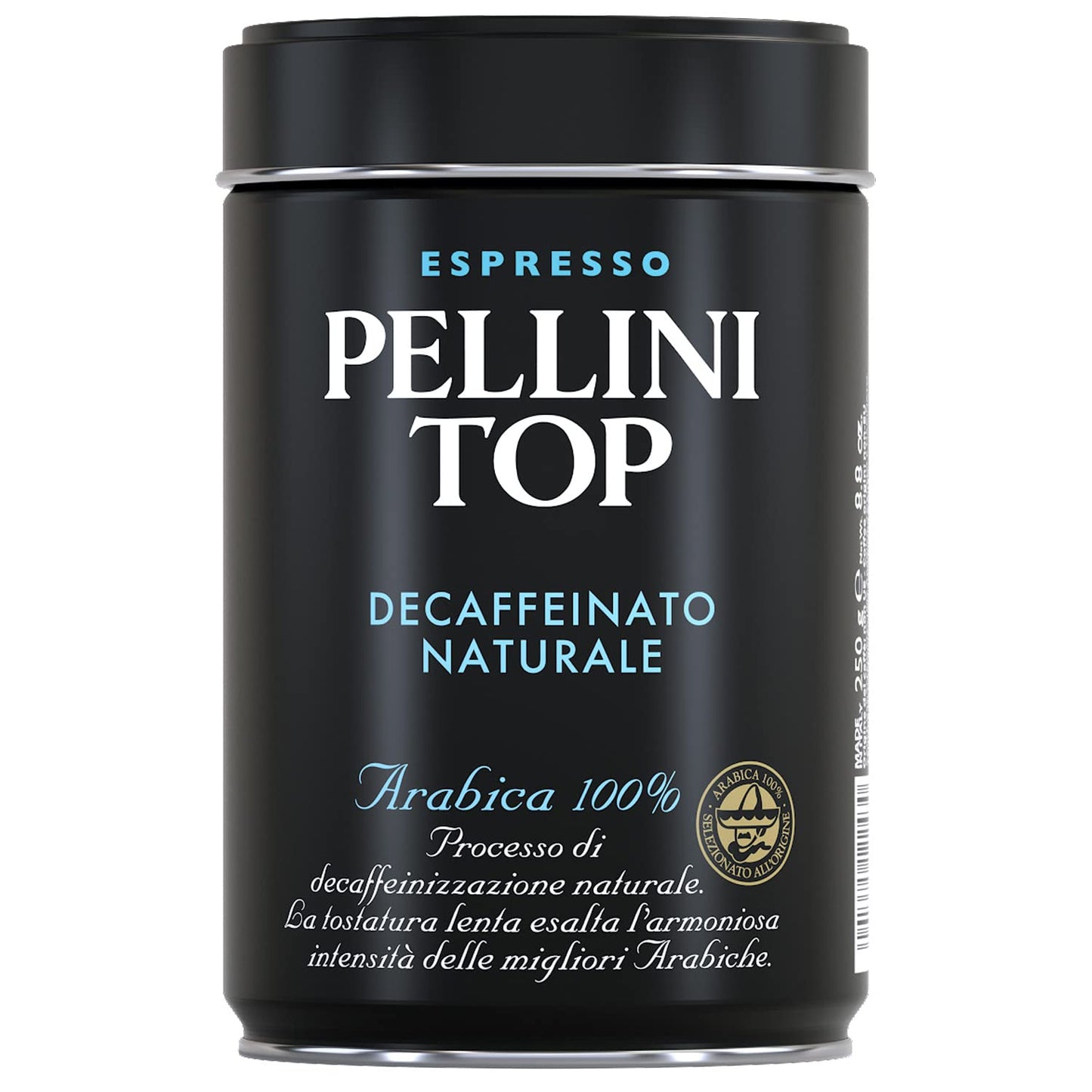 Pellini 100% Arabica Decaffeinated Ground Coffee Tin, 250 g (8.82 oz)