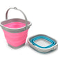 Sammart Set Of 2-2.6L (0.68 Gallon) Super Mini Sqare Collapsible Plastic Bucket - Foldable Square Tub - Portable Fishing Water P