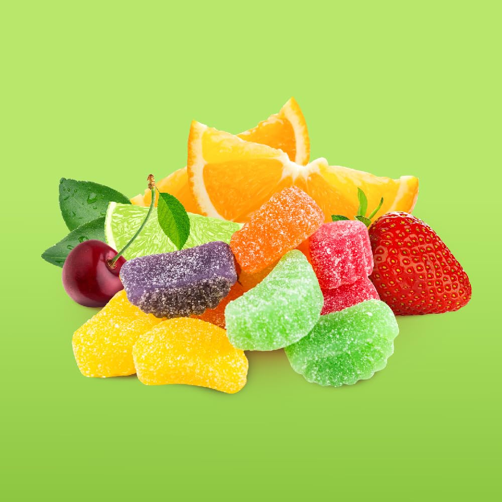 Fruit Slices Assorted Jelly Candy - Bulk 2 Pounds - Unwrapped, Sugar-Dusted Old-Fashioned Sweets