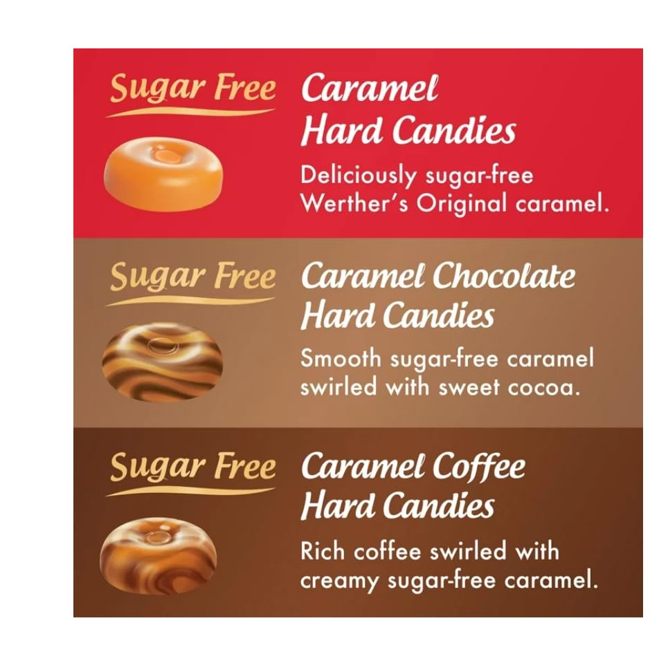 Werthers Original Hard Candy (7.70 OZ (Pack of 2) | Individually Wrapped Hard Candy,Sugar Free Caramel Candy |