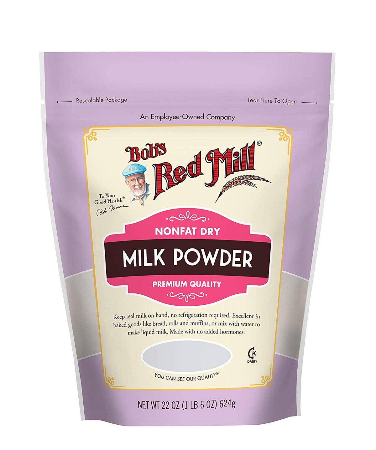 Bob's Red Mill Non Fat Dry Milk Powder, 22 OZ (Pack of 2)