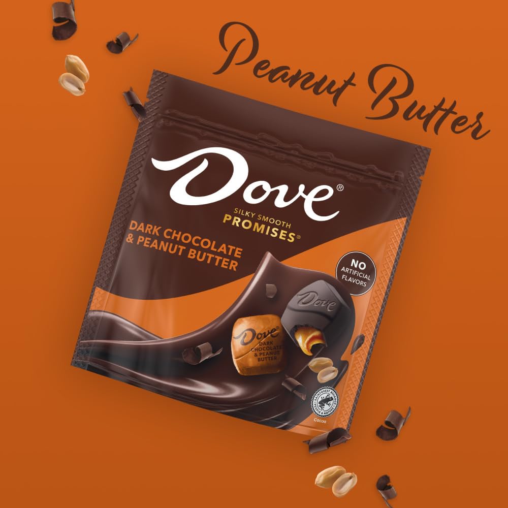 Dove Promises Dark Chocolate Peanut Butter Candy, Bulk Candy, Individually Wrapped, 7.61 Oz, 8 Pack
