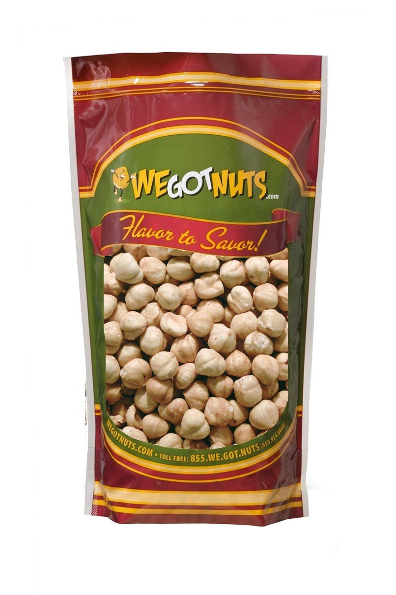 We Got Nuts Blanched Hazelnuts Filberts, Dry Roasted Unsalted - No Shell - Packed Fresh in Resealable Bag (16oz - 1 Pound Bag)