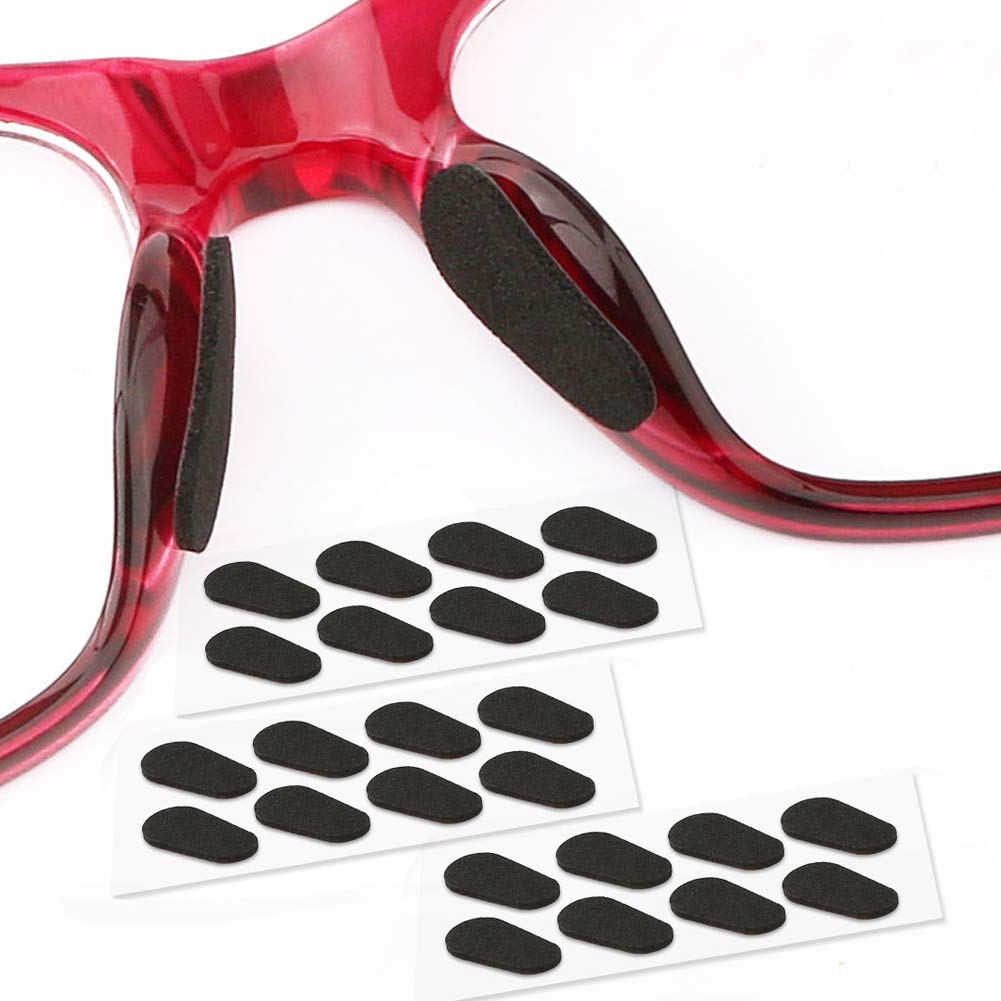 Soft Foam Nose Pads Self Adhesive Non-Slip Eyeglass Nose Pads, Thin Nosepads For Eyeglasses Sunglasses Glasses,12Pairs,1.0Mm Bla
