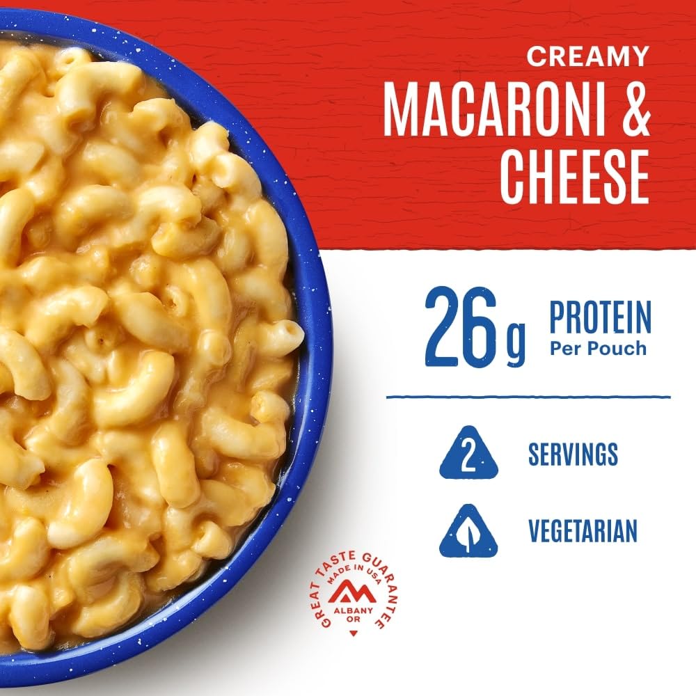 Mountain House Creamy Macaroni & Cheese | Freeze Dried Backpacking & Camping Food | 2 Servings