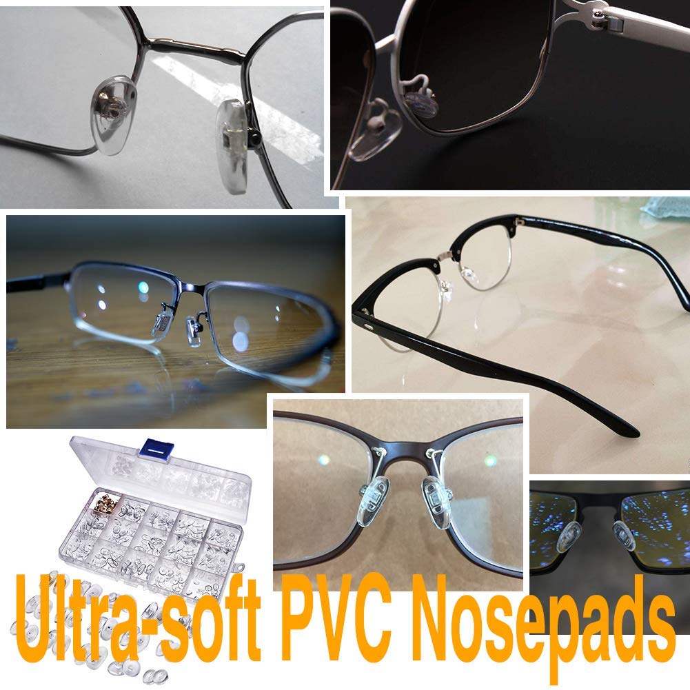 Ofone Eyeglass Repair Kit, Eye Glass Repair Kit With 1000Pcs Tiny Metal Screws Nose Pads Precision Screwdriver Set Screw Caps/Nu