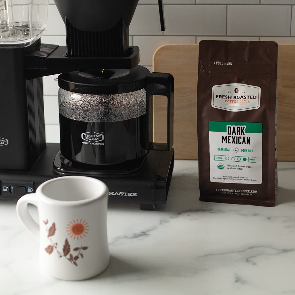 Fresh Roasted Coffee, Organic Dark Mexican, 12 Oz, Dark Roast, Kosher, Ground
