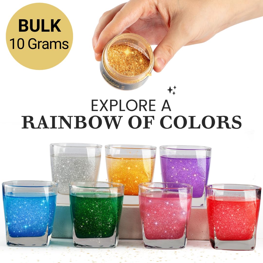 DAZZLE DUST Edible Glitter Sprinkles for Cake Decorating, Vegan, Gluten Free, 10g, Red