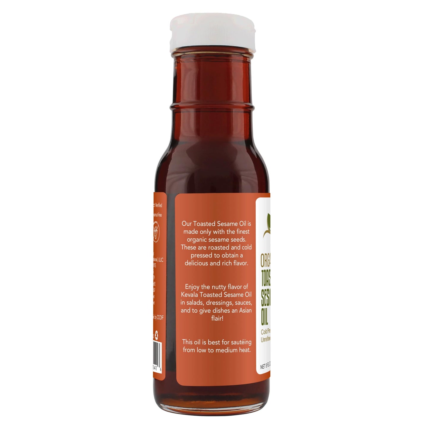 Kevala Organic Toasted Sesame Oil, 8 Ounce (Toasted Sesame oil, Organic, 8oz)