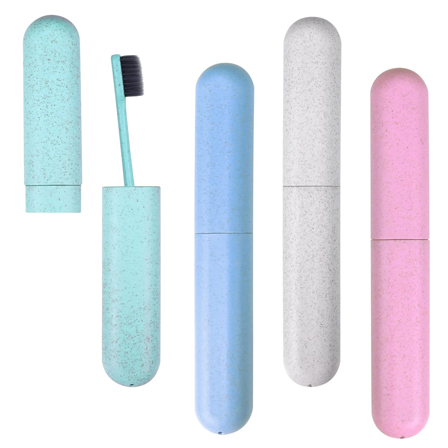 4 Pack Toothbrush Travel Case, Hooqict Portable Breathable Travel Toothbrush Holder For Traveling, Camping, Home, School, Busine