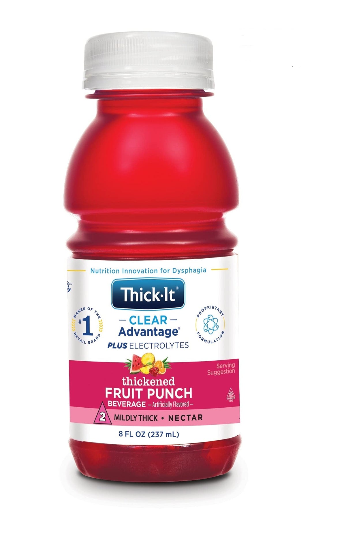 Thick-It Clear Advantage Mildy Thick Fruit Punch Plus Electrolytes, Nectar Consistency, Swallowing Aid, Hydration on the Go, Con