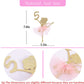 WAWUO Ballet Cake Topper - Ballerina Birthday Decoration for 1 to 5 Years Old, Paper, 1 Count, Ballerina 5