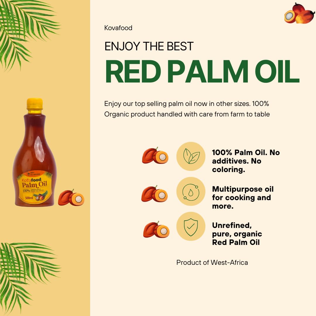 Kovafood Organic Pure Red Palmoil (500 Ml)
