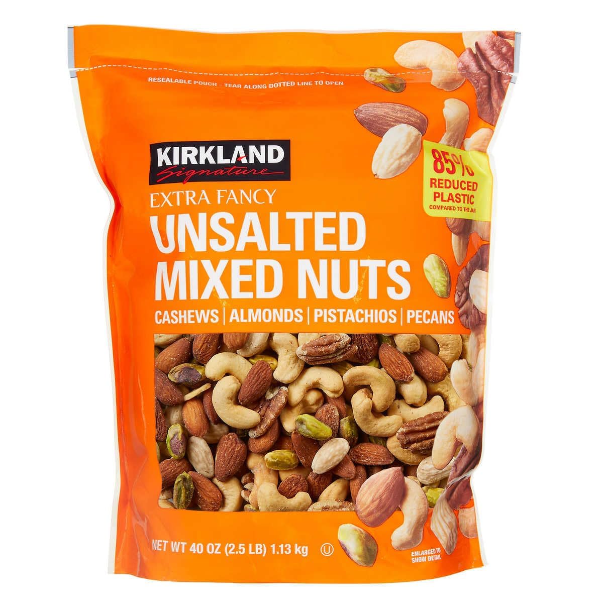 Kirkland Signature Extra Fancy Mixed Nuts Unsalted, 39.85 Ounce