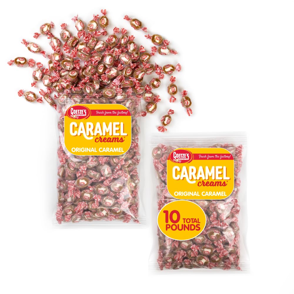 Goetze s Candy Vanilla Caramel Creams - 10 Pound Bag (160 Ounces) - Fresh from the Factory