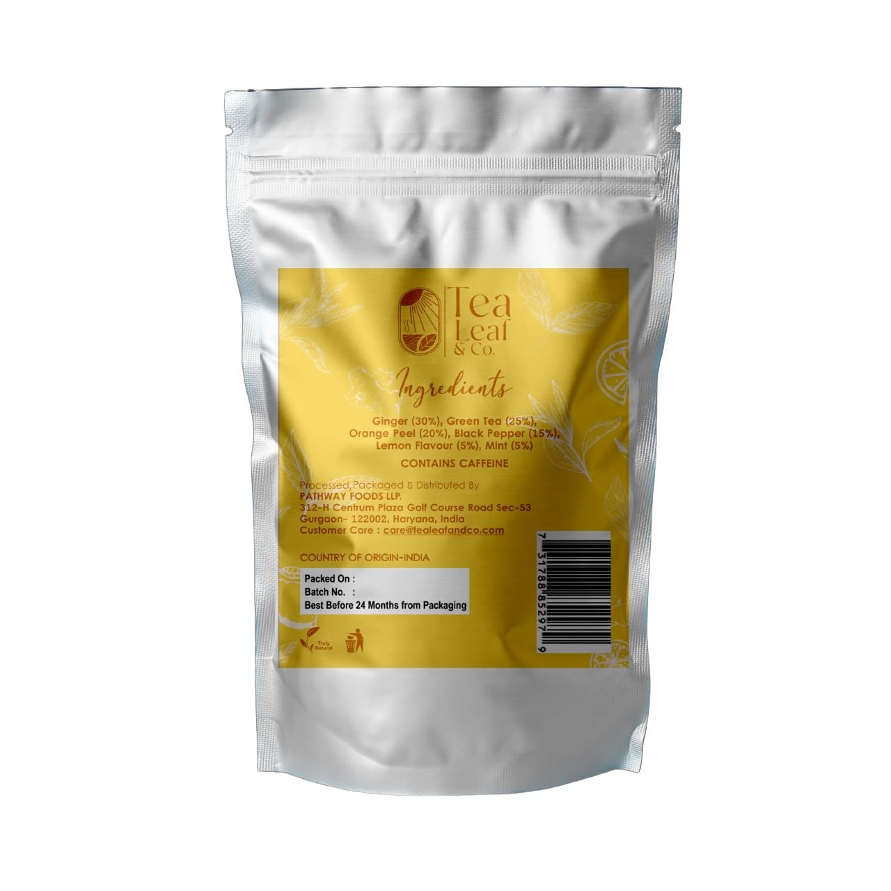 Lemon Ginger Green Tea Bags (50 Count), Green Tea With Orange Peel, Black Pepper & Mint Extract, Caffeinated, Real And Natural G