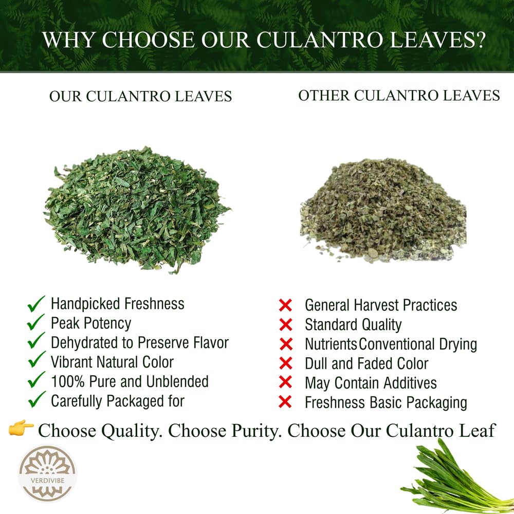 VERDIVIBE Premium Dried Culantro Leaves - 1 oz Pack for Authentic Asian Flavor