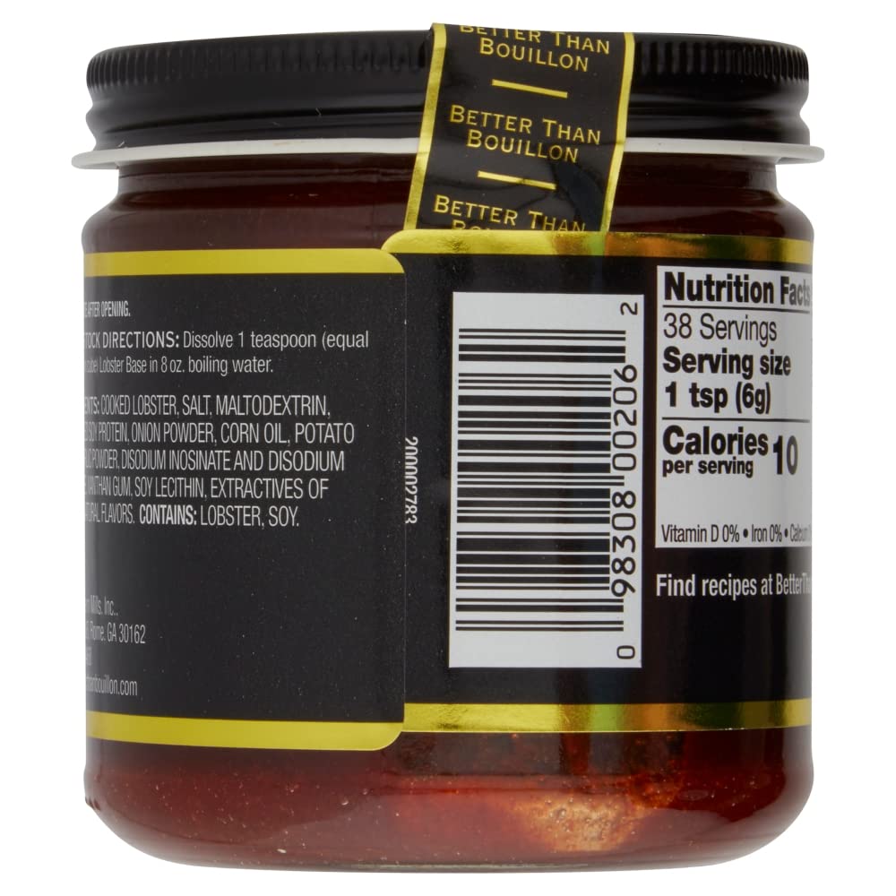 Better Than Bouillon Premium Lobster Base, 8 Ounce (Pack of 4), Makes 9.5 Quarts of Broth, 38 Servings