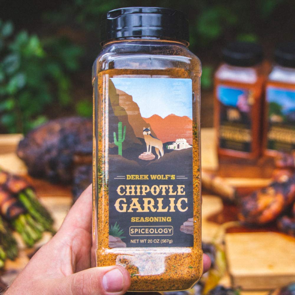 Spiceology & Derek Wolf - Chipotle Garlic Seasoning - Southwest Barbeque Rubs, Seasonings and Spice Blends - Use On: Pork, Wings