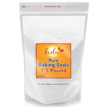 Kidu Baking Soda (1.5 Lbs) For Cleaning, Aluminum Free Baking Soda Bulk, Sodium Bicarbonate Cat Litter Deodorizer, Pure Baking S