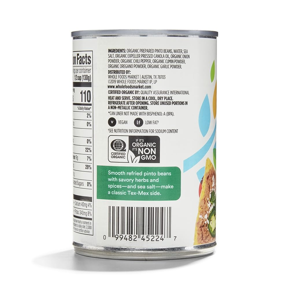 365 Everyday Value, Organic Refried Pinto Beans, 16 oz