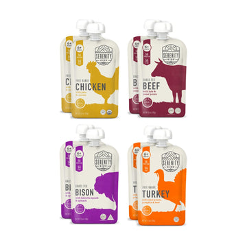 Serenity Kids 6+ Months Baby Food Pouches - Puree with Ethically Sourced Meat & Organic Veggies - Baby Food Meat 3.5 Ounce BPA-F