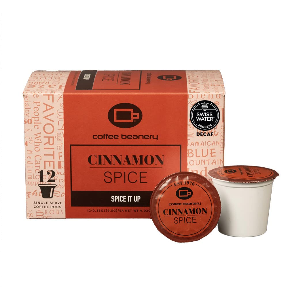 Coffee Beanery Cinnamon Spice Decaf Coffee Pods - Medium Roast, 12 Count, 1 Pack