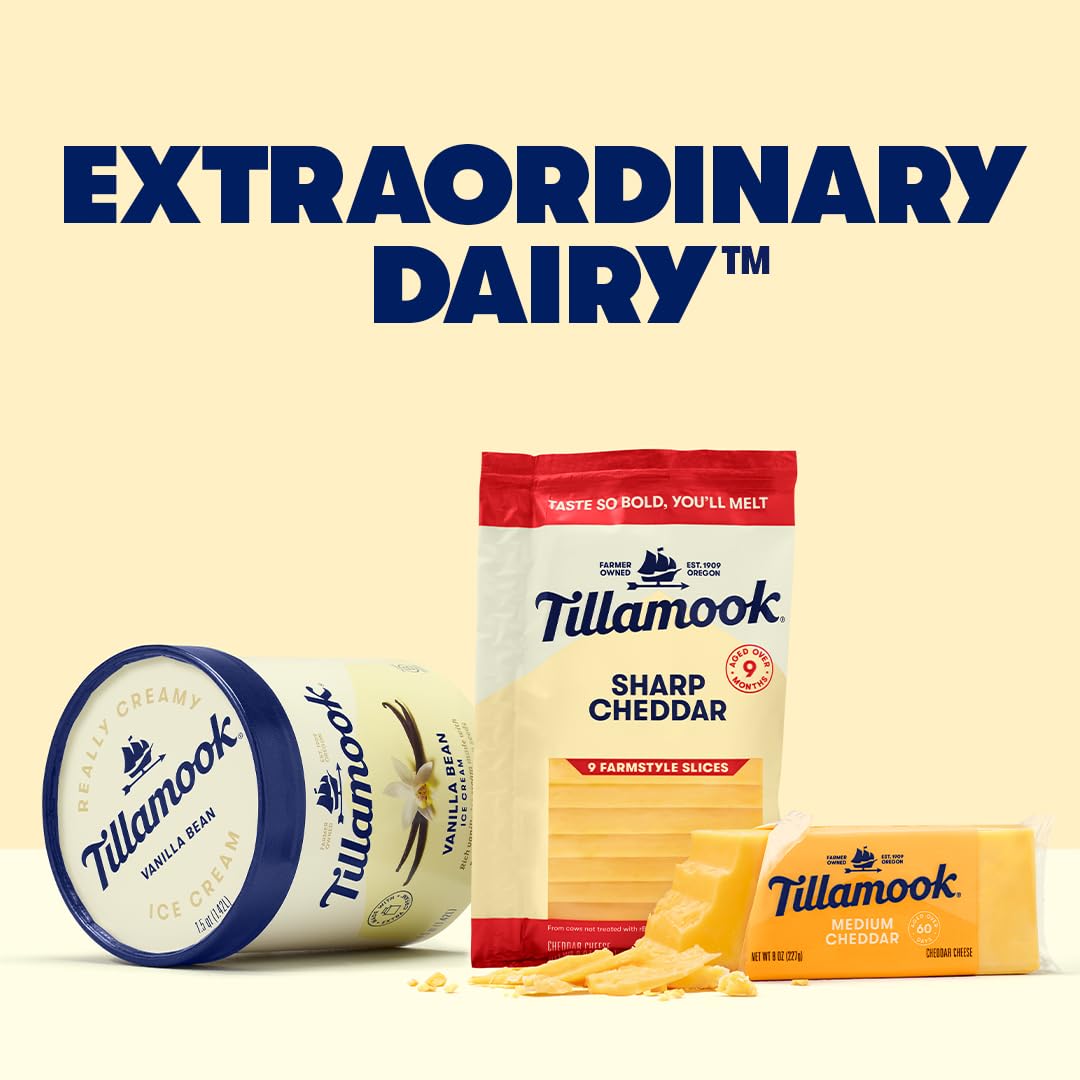 Tillamook Kosher Medium Cheddar Cheese Block, 8 Ounce