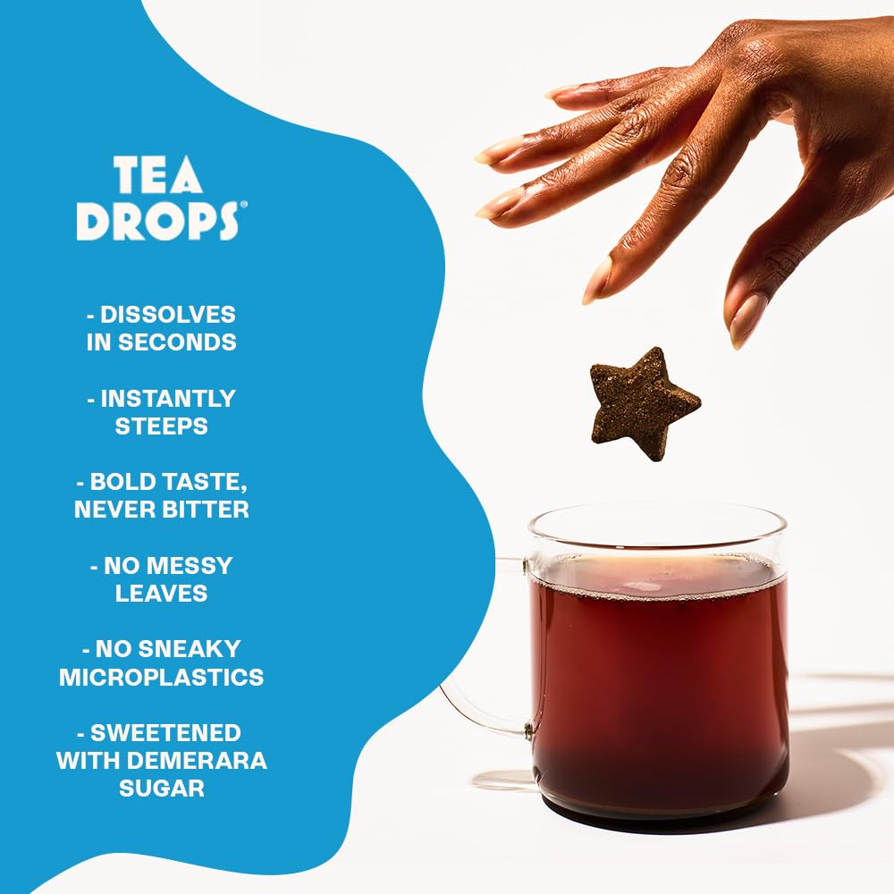 Tea Drops Gift Set - 9 Organic Loose Leaf Tea Samplers (Chai, Earl Grey, Citrus, Ginger, Rose, Matcha, Peppermint, Ube, Assam Th