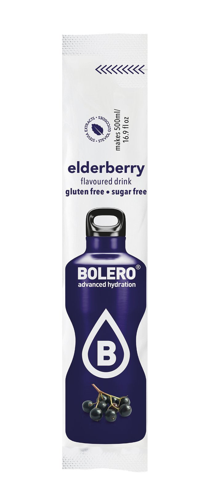BOLERO Sugar Free Drink Mix Packets, Elderberry Flavor, 36 Single Sticks, 1.3 Ounce (Pack of 3)