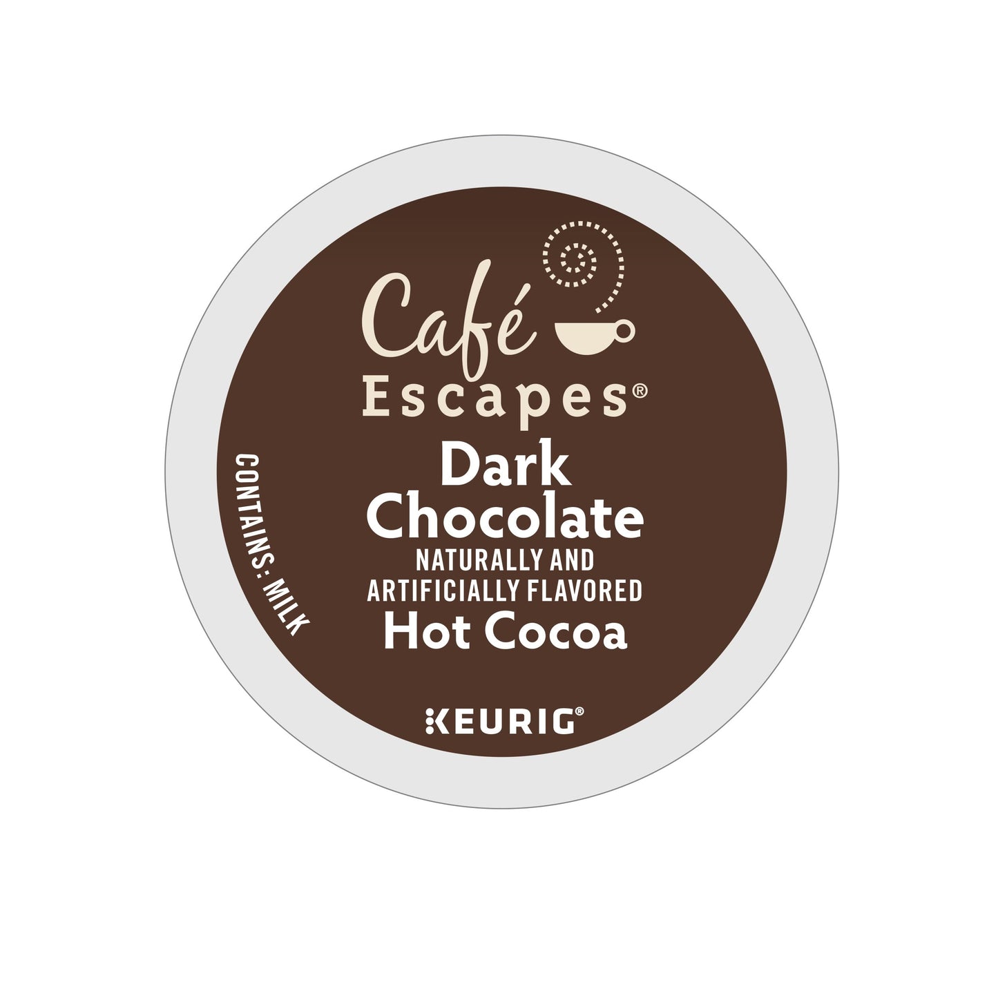 Café Escapes Dark Chocolate Hot Cocoa K-Cup Pods, 72 Count (3 Boxes of 24 Pods), Black