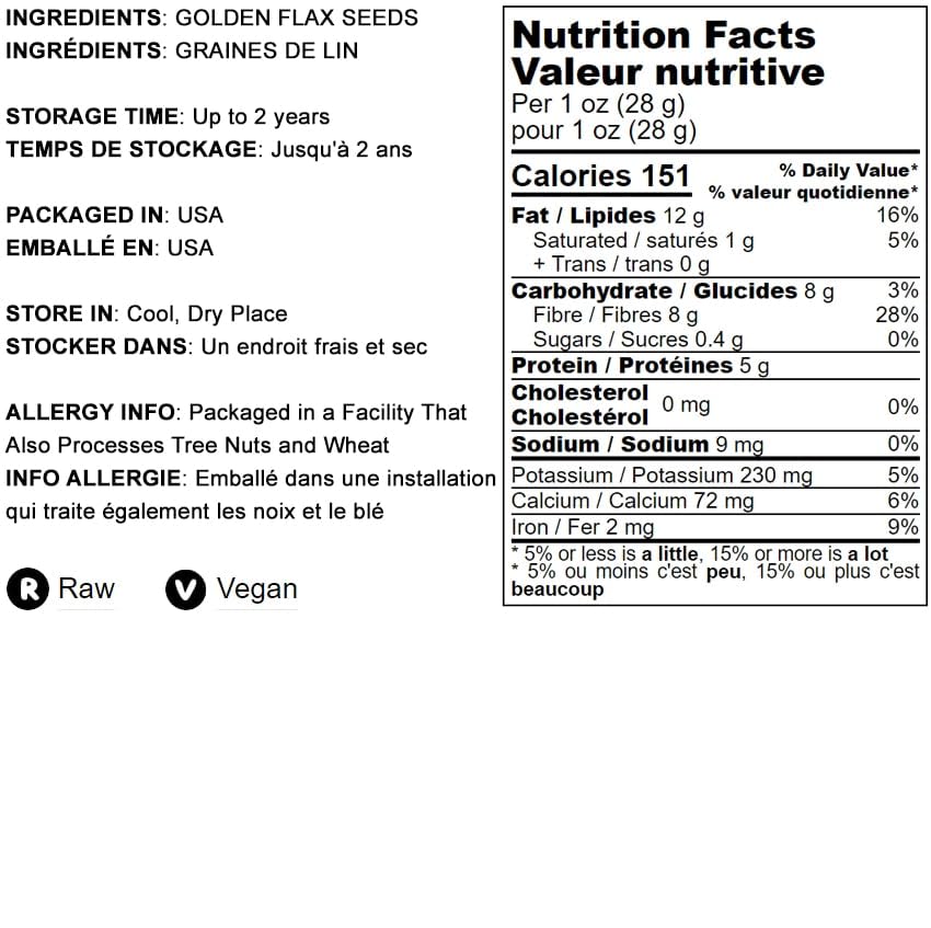 Food to Live Golden Flax Seeds – Premium Whole Flaxseeds, 12 Ounces, Raw, Vegan, Kosher, High in Omega-3, Fiber, Protein