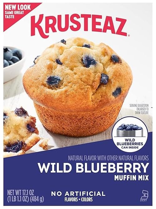 Krusteaz Wild Blueberry Muffin Mix - No Artificial Flavors Or Colors - 17.1 Oz (Pack Of 3)
