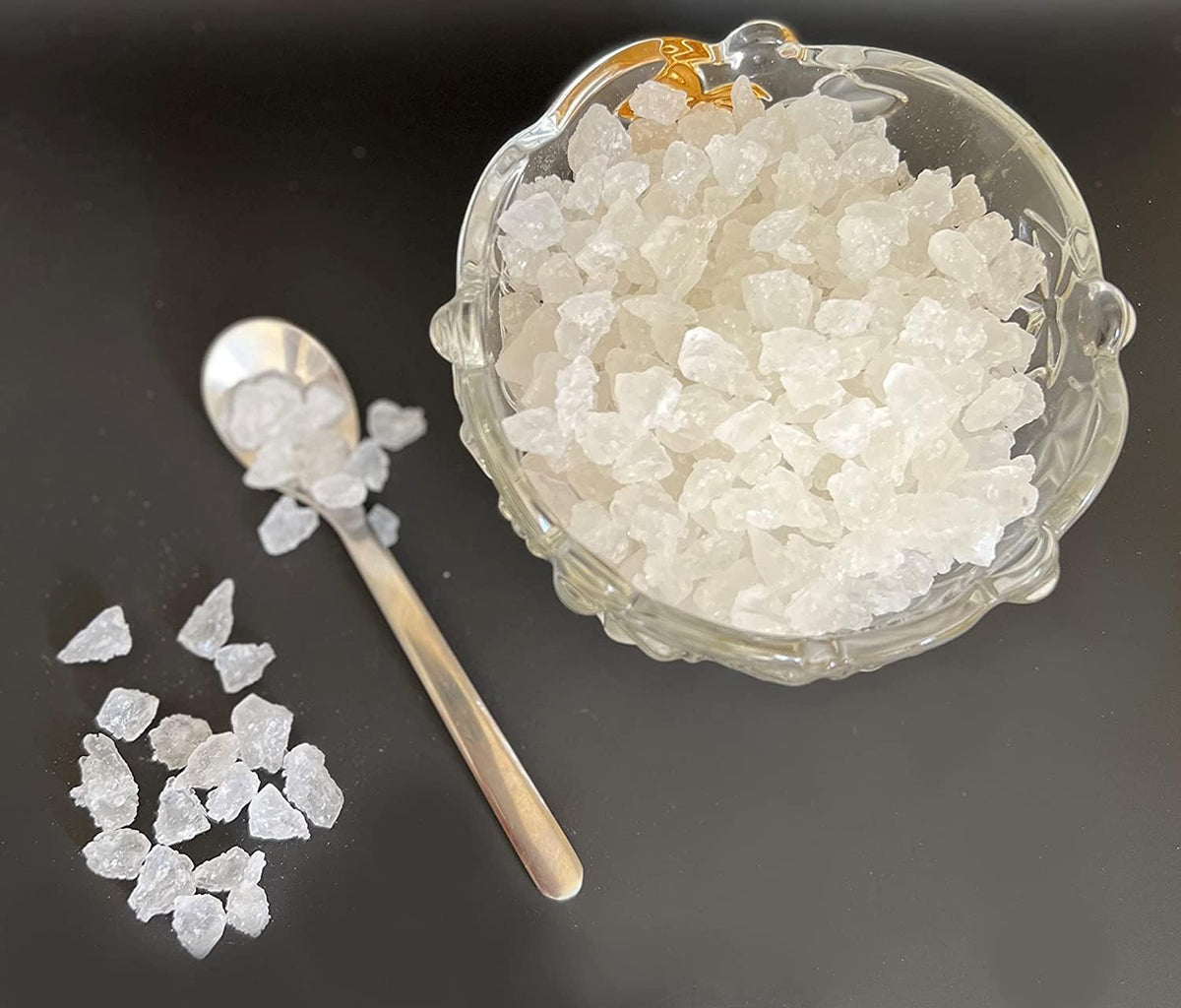Sweetglob Old Fashioned White Rock Candy Crystals (Lump Rock Sugar Candy (Large Crystal), 2 Pound)