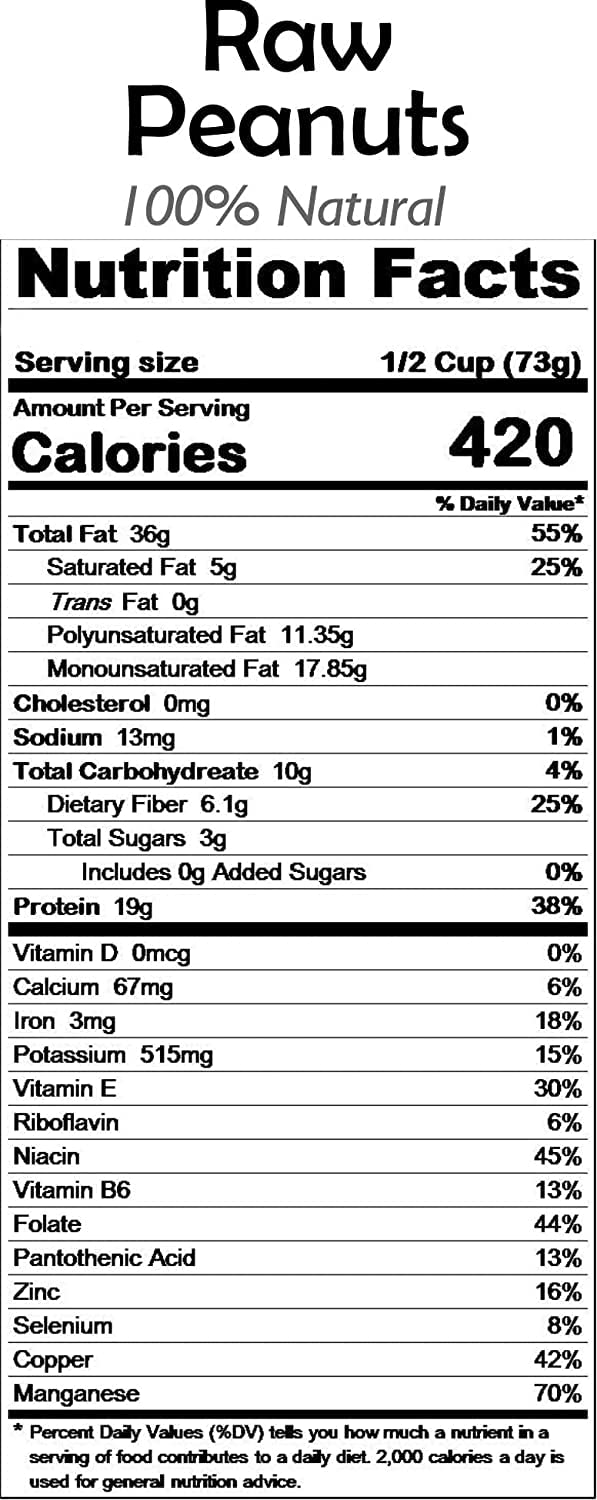 Rani Peanuts, Raw Whole With Skin (uncooked, unsalted) 48oz (3lbs) 1.36kg Bulk ~ All Natural | Vegan | Kosher | Gluten Friendly