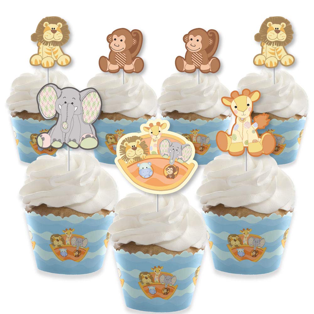 Big Dot of Happiness Cupcake Decoration Kit - 24 Cupcake Wrappers & Picks, Multicolor, Paper, 1.75 x 2.5, Model BD4052tpk