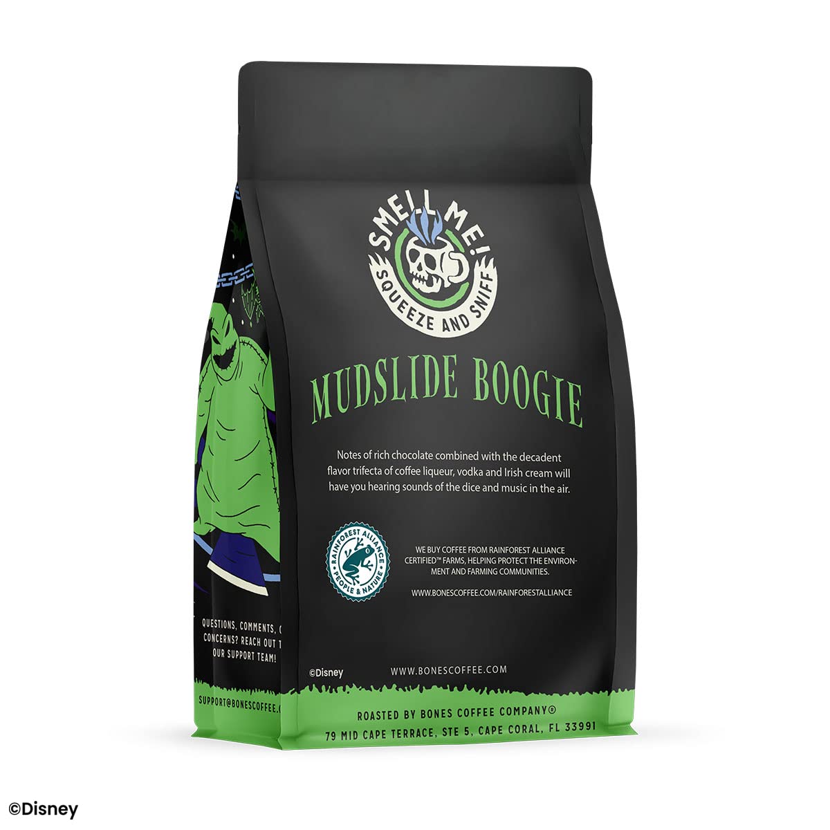 Bones Coffee Company Mudslide Boogie Ground Coffee Beans Chocolate Mudslide Flavor, Made With Arabica Coffee Beans, Medium Roast
