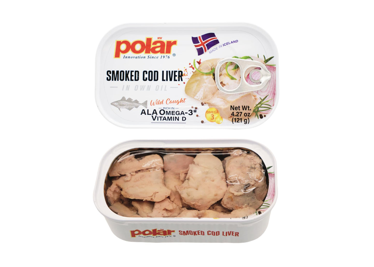 MW Polar Smoked Cod Liver in Oil, Wild-Caught, Omega-3, 4.27 oz, Pack of 12