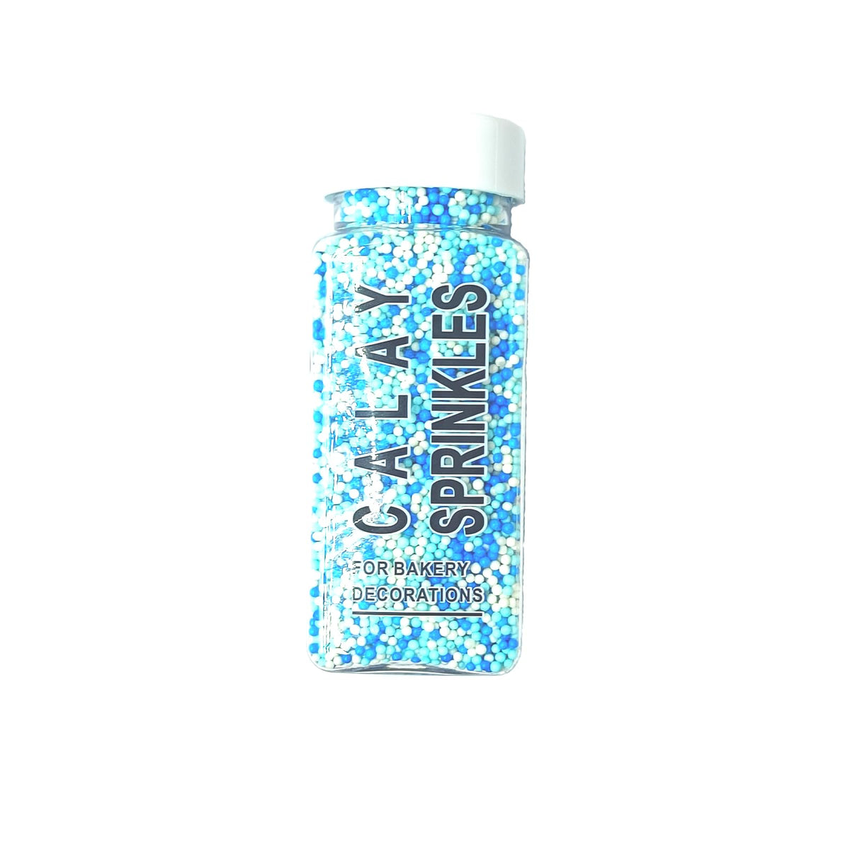 Homipooty Nonpareils Sprinkles 2mm Mini Pearls, Edible Blue and White Sugar Sprinkles for Baking, Cake Decorating, 110g/3.88oz