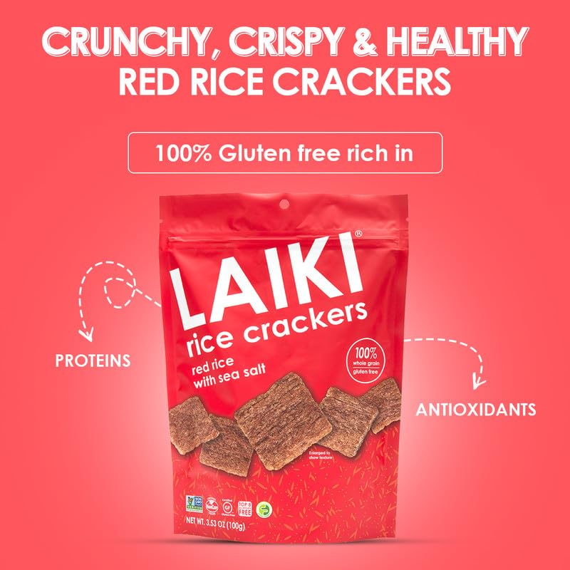 Rice Crackers - Gluten Free Snacks - Deliciously Light and Airy Crunch - Allergen-Friendly, Vegan, Non-GMO, FODMAP Friendly, See