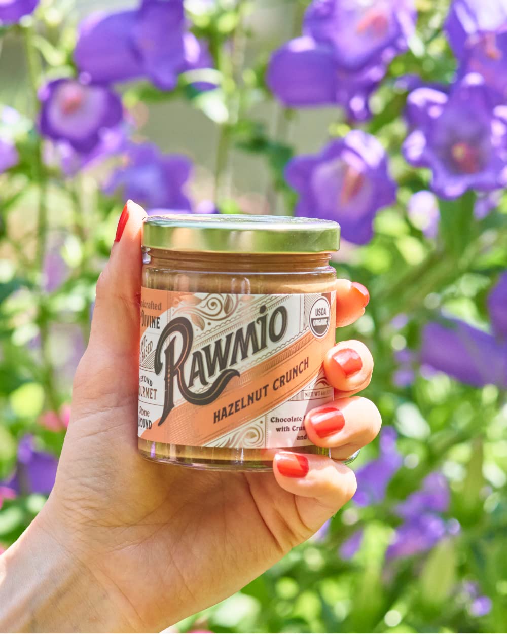 Rawmio Organic Hazelnut Crunch Spread, 6 Oz. Pack Of 6, 6 Serving Per Jar - Raw, Organic, Vegan, Gluten-Free