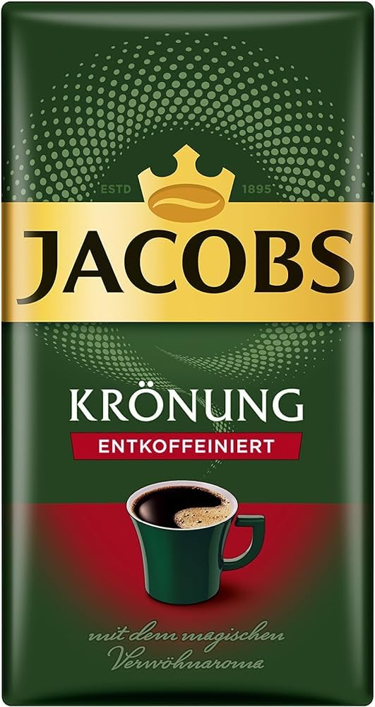 Jacobs Decaf Ground Coffee, 500g / 17.6oz, Black, Model 4000508076688