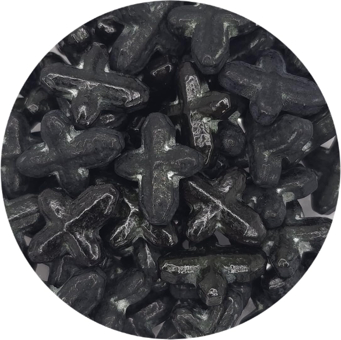 NCS Black Cross Edible Candy Sprinkles, 8 ounces - Great for Cupcakes, Cookies, Cakes, Cakes Pops, Donuts